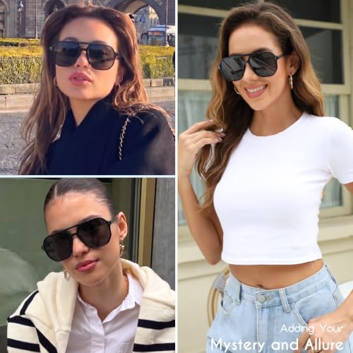 Image of mosanana Oversized Aviator Sunglasses for Women with Polarized Lens MS52243
