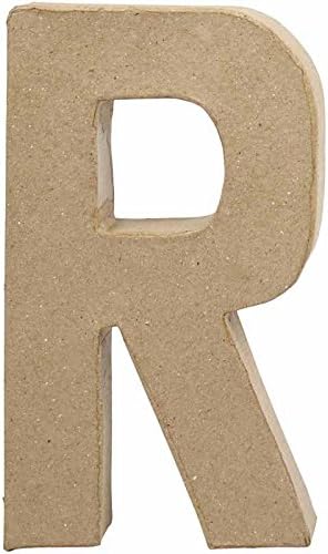 Create Crafts 26617 Creativ 20.5 cm 1-Piece Papier Mache Letter R, Beige