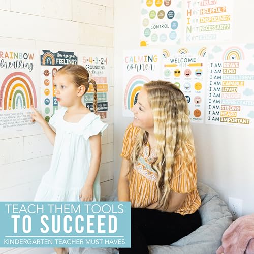 Hadley Designs 8 Calming Corner Posters For Classroom Must Haves For Teachers - 11x17 Calm Down Corner Supplies, Feelings Chart For Kids Ages 4-8, Toddler Emotions Chart, Boho Classroom Decor - Image 7