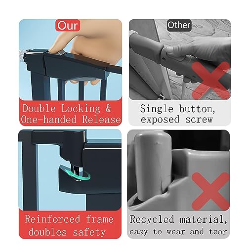 Barriere de securite enfant retractable sans percage pour eviter les chutes d'escalier - 4