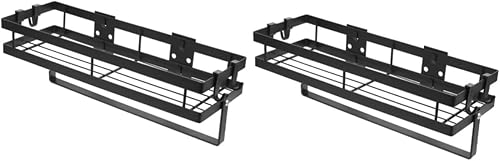 NOLITOY Estante de baño de 2 piezas, estantes de pared de baño, estantes de vidrio, estantes de pared de baño, estantes flotantes para baño,