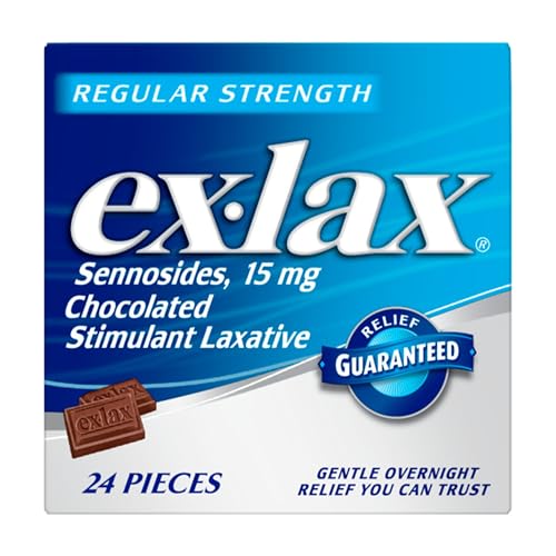Ex-lax Regular Strength Chocolated Stimulant Laxative Constipation Relief Pills for Occasional Constipation Chocolate Laxatives - 24 count