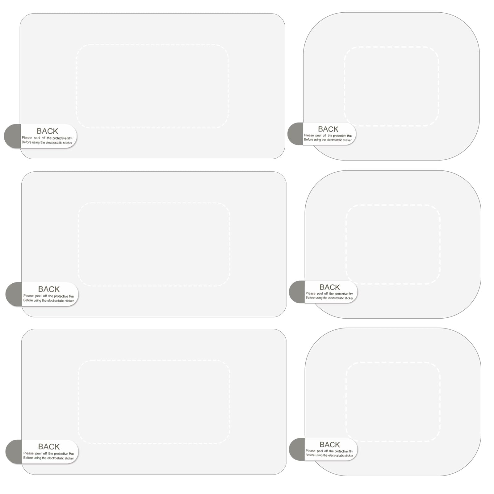 6 Pcs Sticker Shield for Windshields, Electrostatic Stickers for Dash Cam, Easily Avoid Scratching & Falling, Dash Cam Stickers for Windshield on Dash Cam