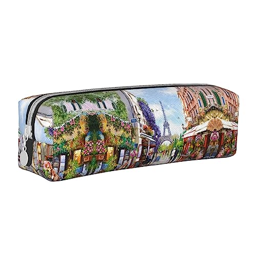 Astuccio per matite e trucchi con stampa della Torre Eiffel di Parigi per donne e uomini Colore 5.0cmx10.5cmx20.5cm pelle