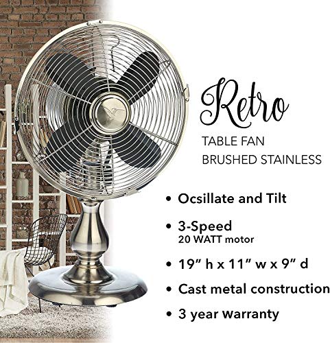 Deco Breeze Oscillating Desktop Fan - Whisper Quiet Cooling Table Fan, 10” Indoor Desktop Fan For Your Bedroom, Office, Shop, House (Silver_Table) #TOP1