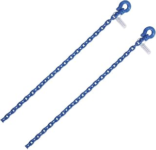 3/8" x 10' Axle Chain Omega Link Grade 100 Towing Wrecker Recovery Sold in Pair Working Load Limit 8,800 LBS Breaking Strength 35,200 LBS