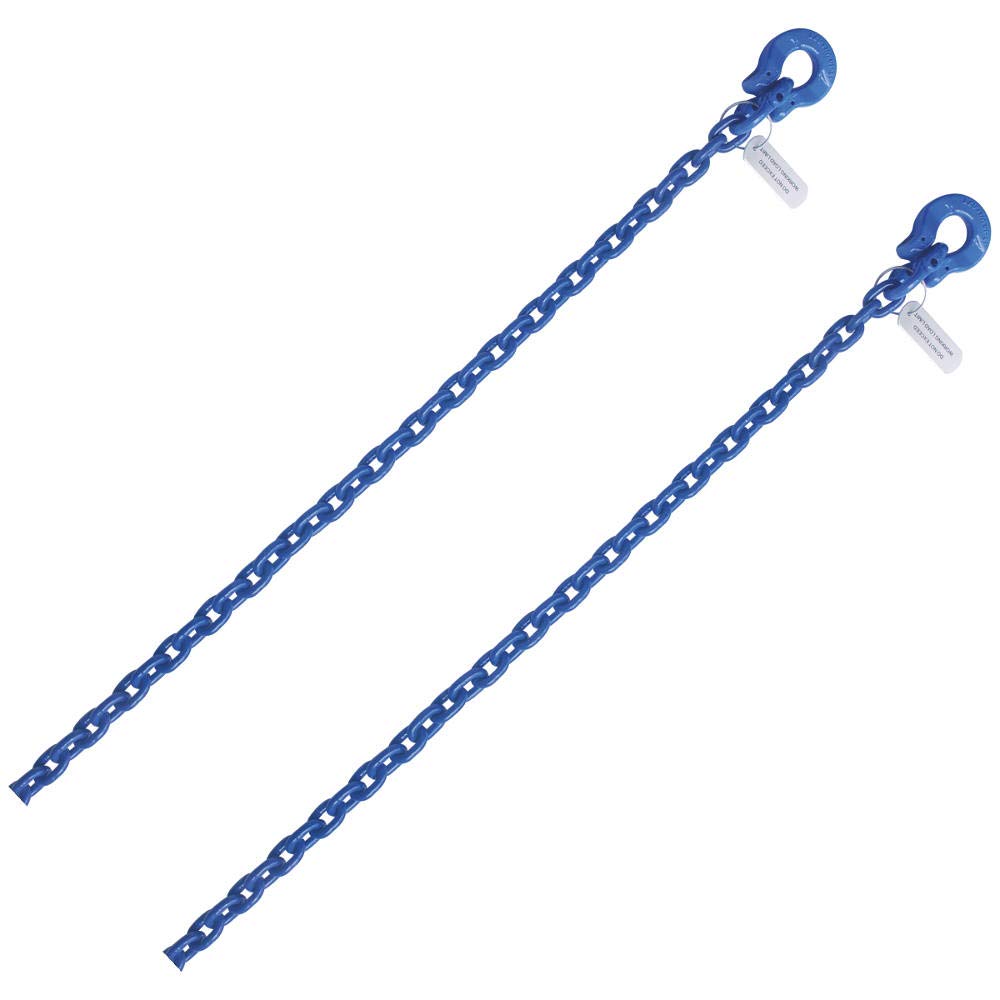 5/16" x 6' Axle Chain Omega Link Grade 100 Towing Wrecker Recovery Sold in Pair Working Load Limit 5,700 LBS Breaking Strength 22,800 LBS