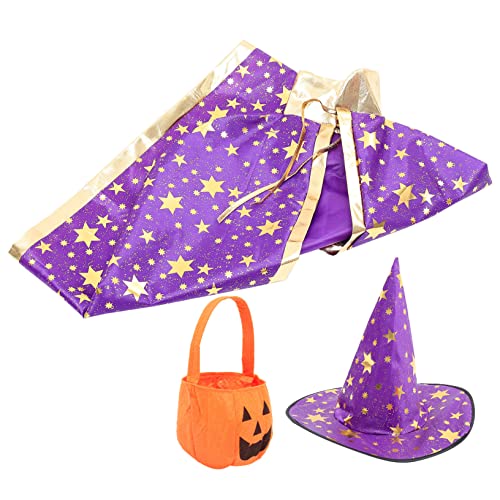 Homoyoyo Conjunto De Disfraz Infantil De Halloween De Cosplay Estrella Con Bolsa De Calabaza Morado