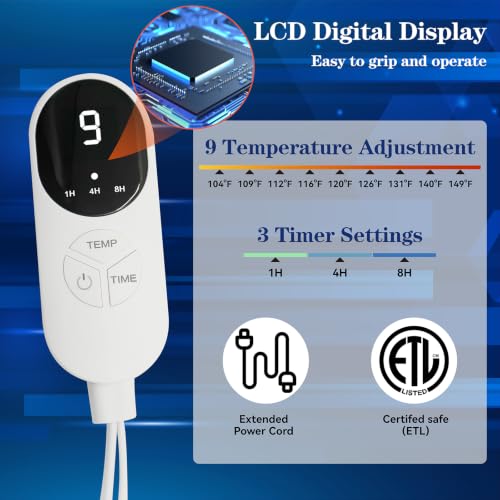 Double Sided Electric Foot Warmer with LED Display, Heating Pad for Feet - image 2