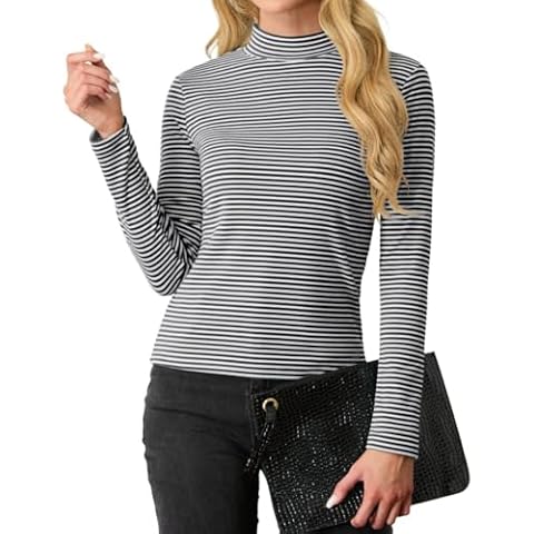 PrinStory Women's Elegant Turtle Neck Sweatshirt Cover