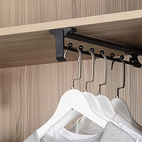 Autuwintor Pull Out Closet Rod Heavy Duty Retractable Clothes Wardrobe Garment Rack 12 Inch Telescopic Closet Rods Top-Mounted With Screws Black Quantity-1Pcs #TOP26
