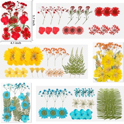 NESCCI Dried Pressed Flowers for Resin, 103pcs Real Nature Dried Flowers for Crafts Bulk Dry Flowers Leaves Kit Used for Resin Molds Scrapbooking DIY Art Crafts Candle Soap Making Nails Décor - Thumbnail 2