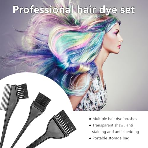 32 Pcs Hair Dye Coloring Kit,Hair Dye Tools for DIY — top-down angle highlighting key features