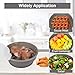ENUODA Collapsible Batter Bowl No Mess Breader Shaker Bowl with Lid, All in one Silicone Flour Batter Shaker with Stainless Steel Sifter for Breading Food Fish Chicken Wings Onion Rings, Grey