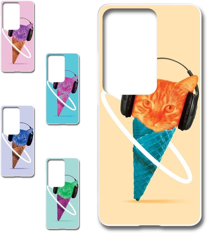 OPPO Reno11A CPH2603 スマホケース カバー アイス 猫 クリーム[デザインE/イエロー] 黄色 TK-579E オッポ リノ11A リノイレブンエー