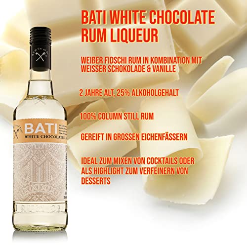 BATI Fiji Rum Liqueur Set 4 Flaschen à 700 ML, 25% (Coffee, Banana, Coconut, White Chocolate) – Bild 4
