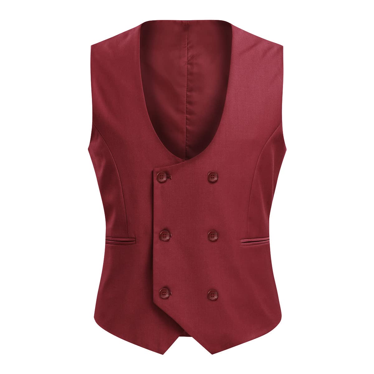 Allthemen Gilet da Uomo Gilet da Abito Doppiopetto Gilet da Uomo Western con Scollo Rotondo per Affari