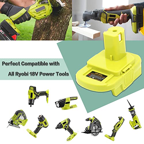 Image of DM18RL Battery Adapter for Dewalt to Ryobi Battery Adapter, Convert Dewalt 20V Llithium Battery to Ryobi 18V P107 P108 Battery with 5V 2.1A MAX USB Charge