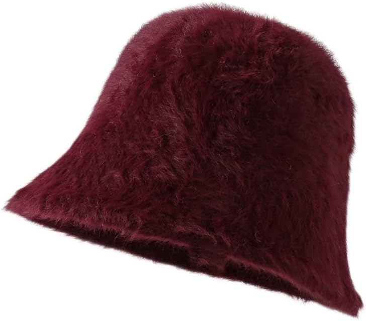 Winter Floppy Faux Fur Fuzzy Bucket Hat Fluffy Warm Hat Vintage Furry Fisherman Cap for Women