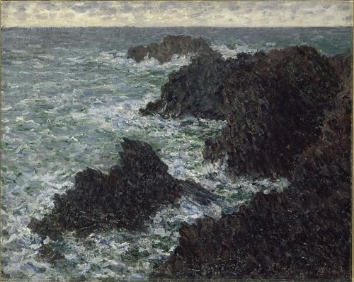Les rochers à ile la sauvage Claude Monet - Poster Image Déco d'Art Murale 60x90