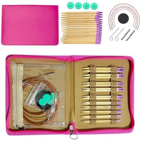 Knitting Needles Removable Ebony Crochet Hooks Needles Handmade Crafts Comfortable Grip for DIY Scarves Gloves(Style 1) - 4