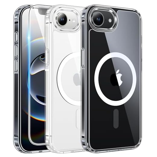 FNTCASE for iPhone 16e Case: Clear Magnetic Rugged Protection | Slim Anti Yellowing Phone Cases | Shockproof Scratch-Resistant Transparent Phone Cover (A-Clear)