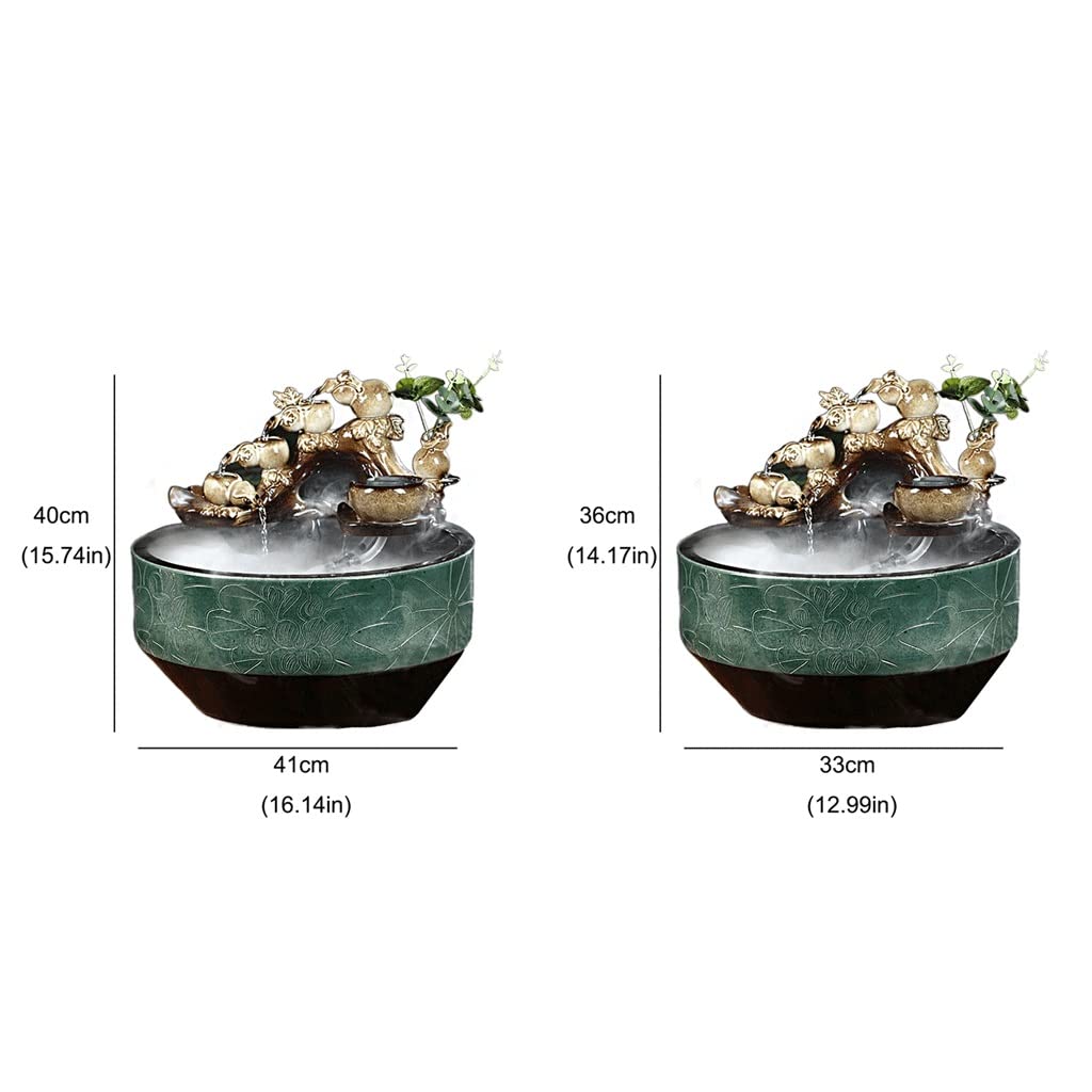 Réservoir Poissons D'aquarium Aquarium Céramique Fish Tank Maison Salon Circulation Flow Water Feng Shui Chanceux Ornements Balcon Culture Bowl | B,33CM