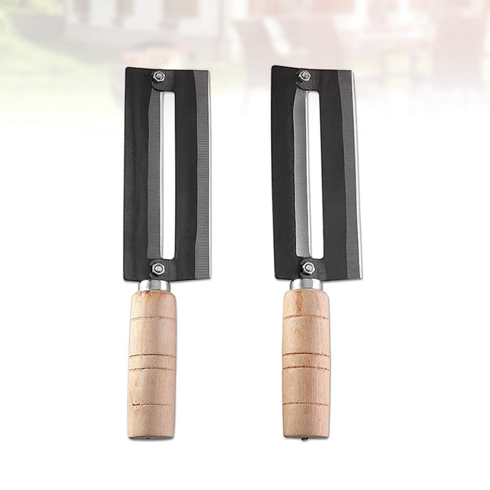 UPKOCH 2 Pcs Cuisine Éplucher Outil À Haut Carbone en Acier Réutilisable Manche en Bois Cutter Cuisine Gadget Éplucheur pour Celtuce Légumes Fruits Concombre