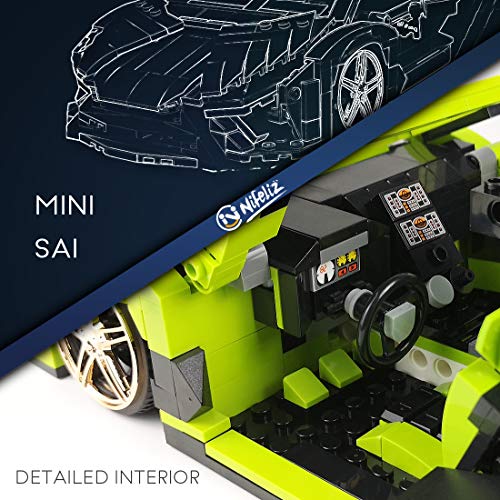 Nifeliz Mini SAI Sports Car MOC Building Blocks and Construction Toy, Adult Collectible Model Cars Set to Build, 1:14 Scale Sports Car Model (1133 Pcs)