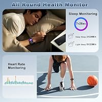 STECEi Smartwatch für Herren & Damen, 1,95'' HD Curved-Display, Bluetooth-Anruf entgegennehmen/tätigen, 112 Sportmodi, Fitnessuhr mit Schrittzähler/Schlafanalyse/Pulsmesser, IP68 wasserdicht, Blau – Ansicht 5