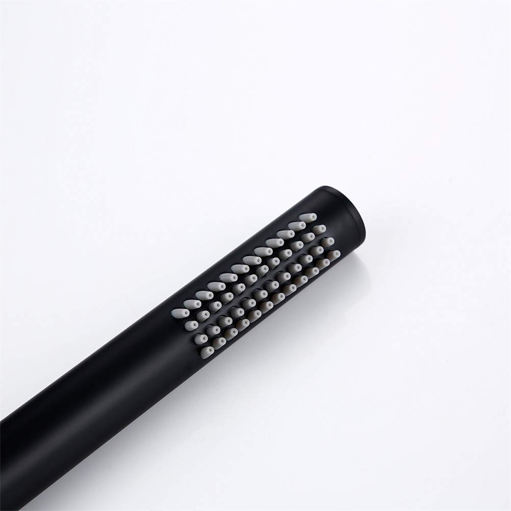 Set Rubinetto Doccia termostatico per Bagno, Nero/Cromo, Rubinetto a Pioggia, Miscelatore deviatore in Ottone, doccetta Manuale, soffione Doccia da 8-12" a Parete A.Black-8 inch