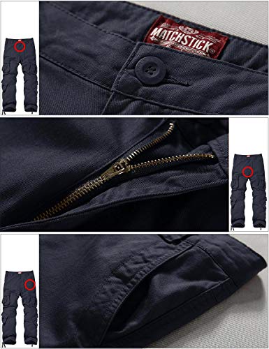 Image of Match Men's Wild Retro Multi-Pockets Utility Casual Cotton Cargo Trousers #3357