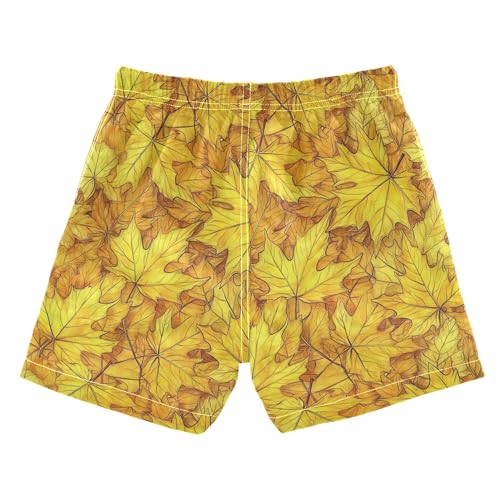 JUNZAN Canada Yellow Maple Leaf Toddler Swim Suits Quick Dry Boys Board Shorts Kids Swimwears Vacation 2T2