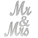 Ling's moment Medium Vintage Exquisite Silver Glitter Mr & Mrs Signs Elegant Wooden Freestanding Letters For Wedding Sweetheart Table or Receptions Table Decorations NO GLITTER FALLING OFF