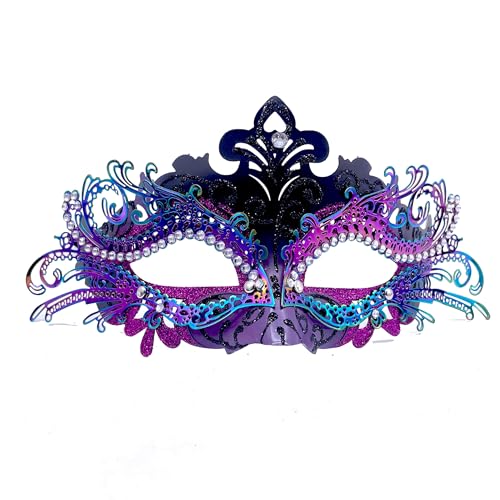 Opiniones de Carnaval para comprar online. 41 Máscara Mascarada Mujer, máscaras de metal elegante con diamantes de imitación, antifaz disfraz para fiesta de ópera veneciana, accesorios de cosplay para adultos para Mardi...