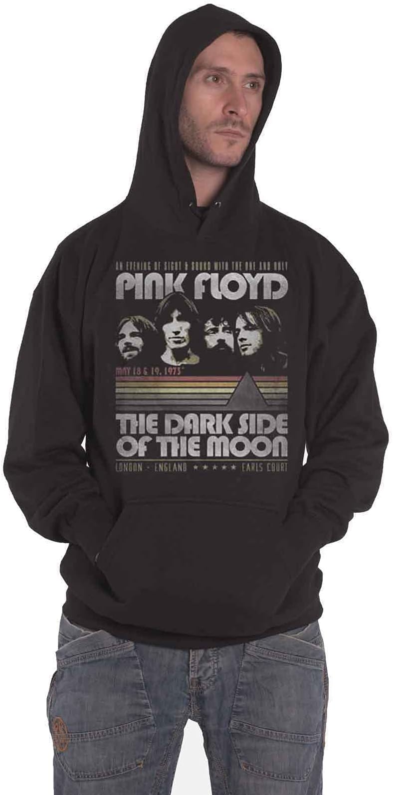 PINK FLOYD Hooded Sweatshirt OFFICIAL Retro Stripes HOODIE