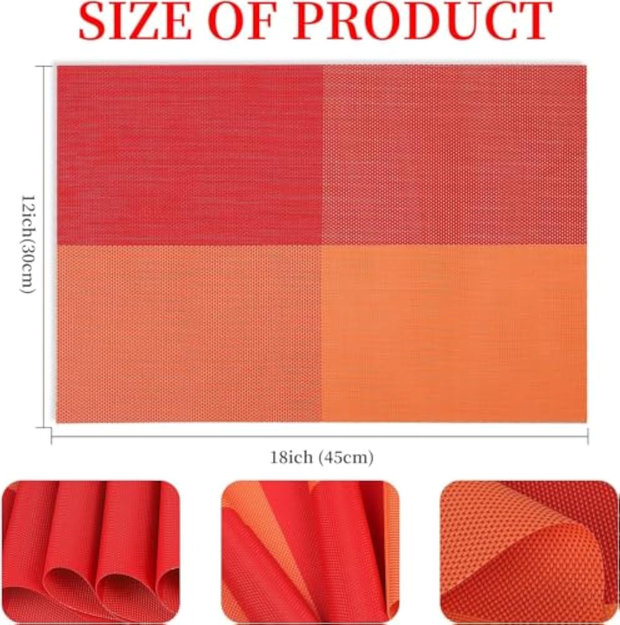 Table Mat Orange Set of 4