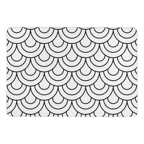 カーペット 和風 モダン 和柄 波柄 ラグマット ドアマット ラグ 滑り止め付 耐摩耗性 抗菌防臭 長方形 柔らかい 折り畳み ベッドサイド ホール 子供部屋 書斎 居間 寝室用 廊下マット 150*100cm