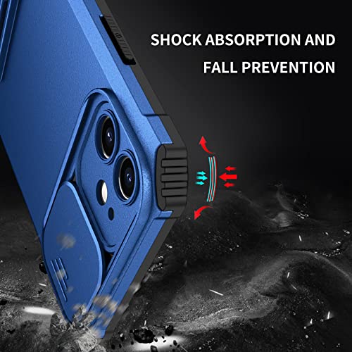 Funda para iPhone XS antichoque con soporte dimensional y ventana de cámara azul 4