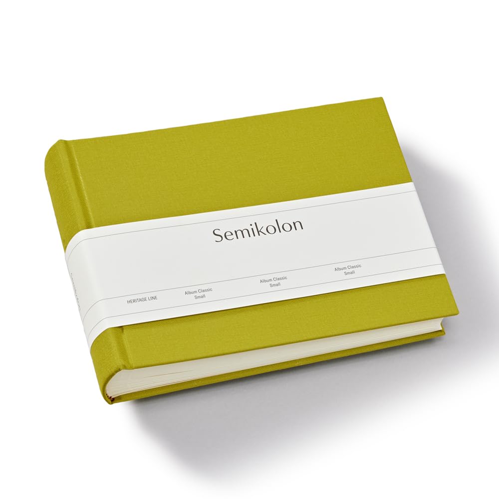 Semikolon 369950 Álbum Classic Small - 21,5 x 16 cm - 80 páginas de color crema, para fotos de 10 x 15 - matcha verde claro