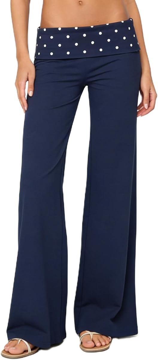 Pantalones de yoga lounge para mujer, pantalones acampanados con cintura baja y pierna ancha