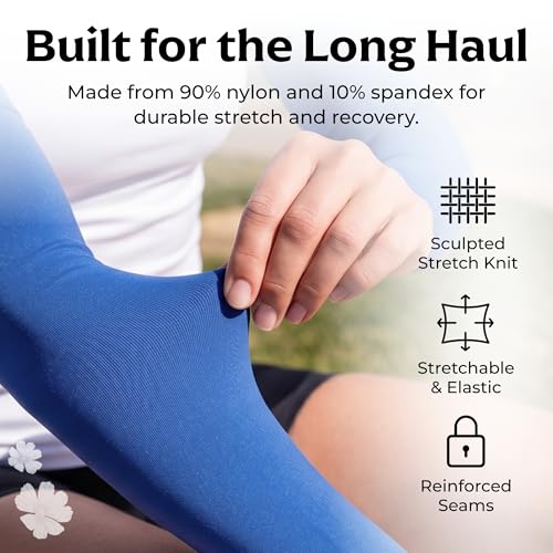 Image of SportsTrail Cooling Arm Sleeves for Men & Women - Breathable, UV Sun Protection, Sports Arm Sleeves for Women, Men & Youth