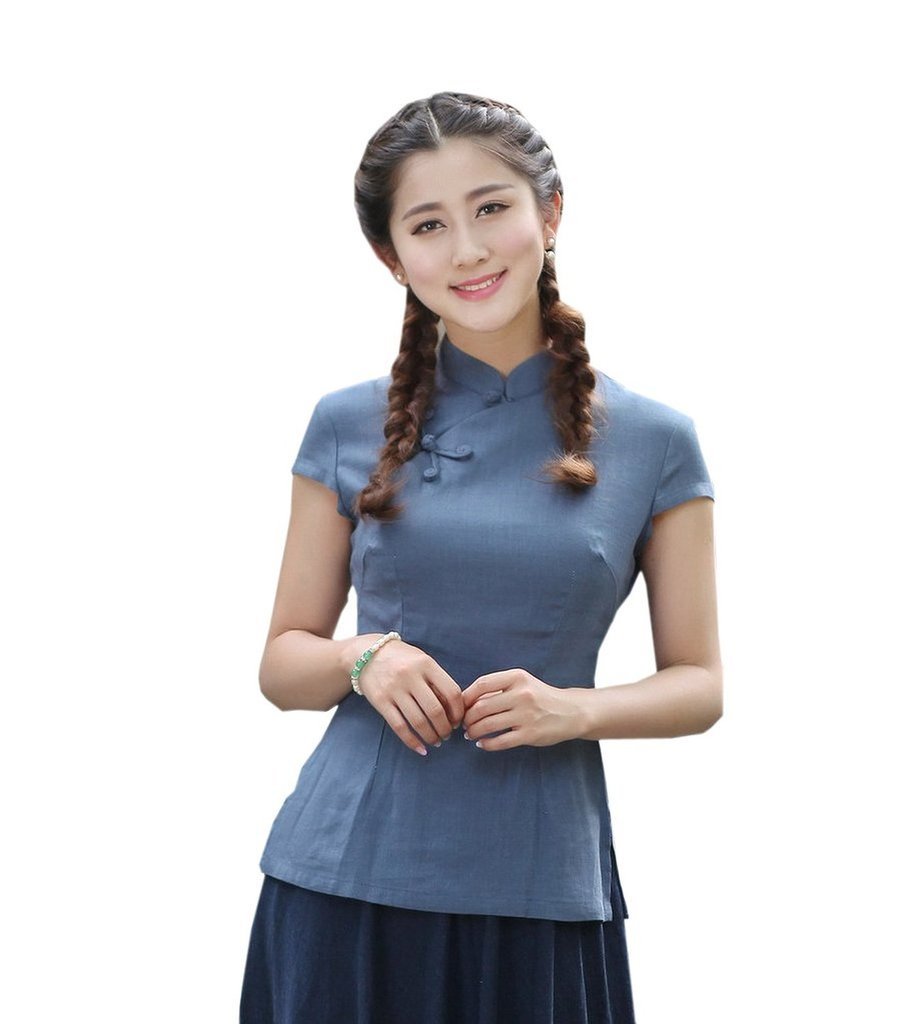 Shanghai Story Women's Linen Tang Suit Chinese Cheongsam Shirt Blouse Top 3XL 5