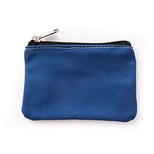 Hibate Canvas Schlüsseletui Schlüsseltasche Schlüsselmäppchen Klein für Herren Damen (Blau)