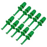 uxcell 10 x Spring Loaded SMD IC Test Hook Clip Green for Multimeter Lead Cable