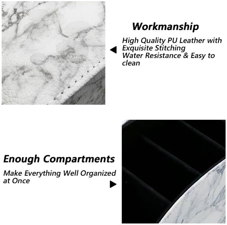 Miniatura 3 de Soporte remoto para cama, organizador de controlador, accesorio para mesita de noche (mármol blanco, 7.1 x 4.2 x 4.3 pulgadas)