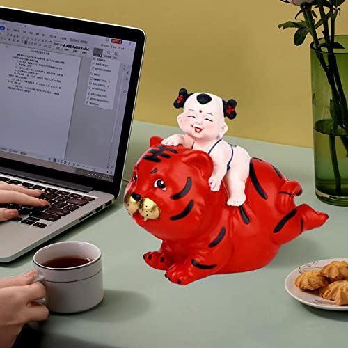 FAKEME Pequeno Piggy Bank Estatueta de Animais em Forma de Tigre Caixa de Economia de Brinquedos par