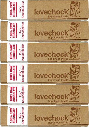 Lovechock Pur Kakaosplitter 6er-Pack (6x 40 g) Rohschokolade