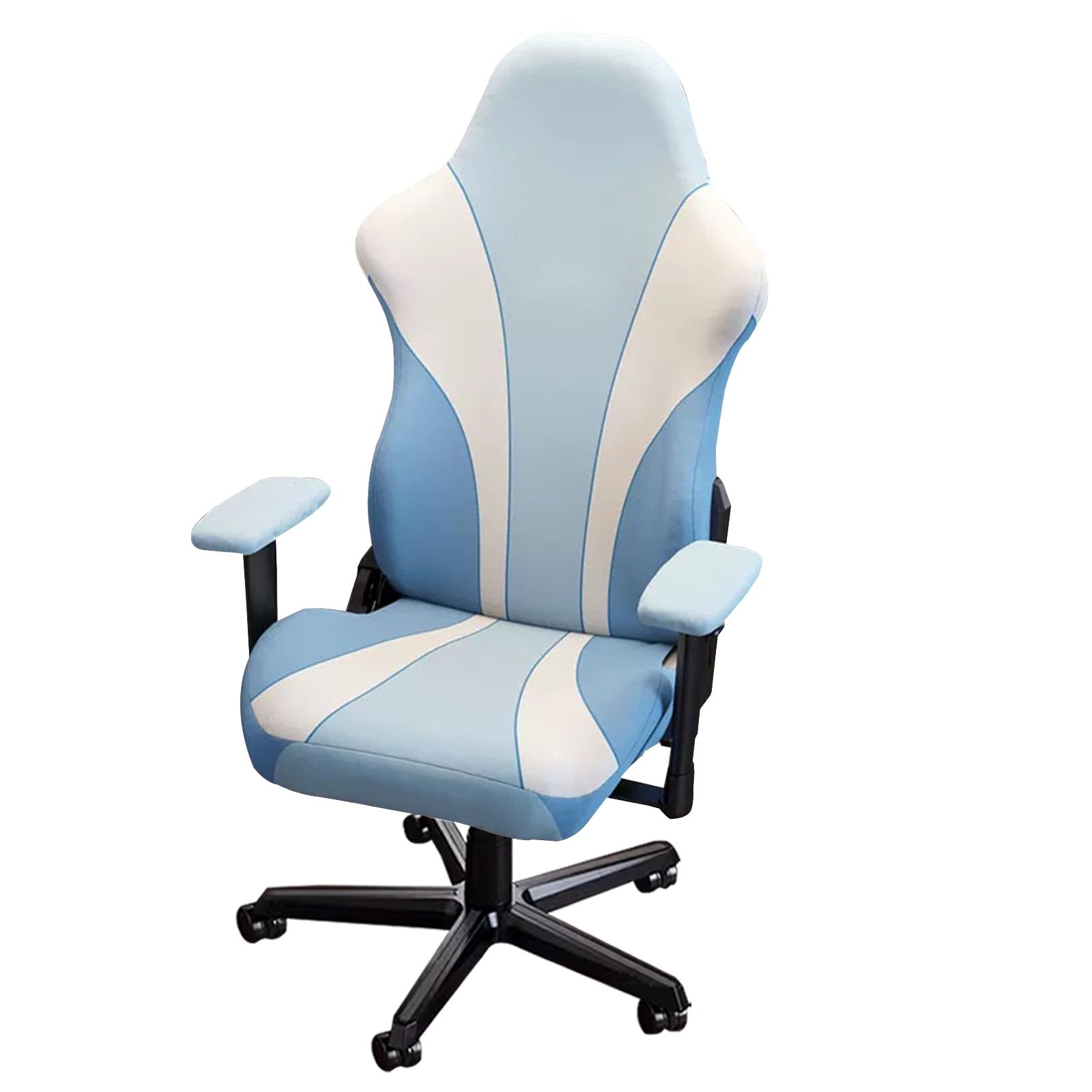 Gaming Chair Covers, Stretchable Girl's Computer Chair Slipcover, Printing Office Chair Cover Anti Cat Scratch Gamer Racing Chair Covers(Blue)