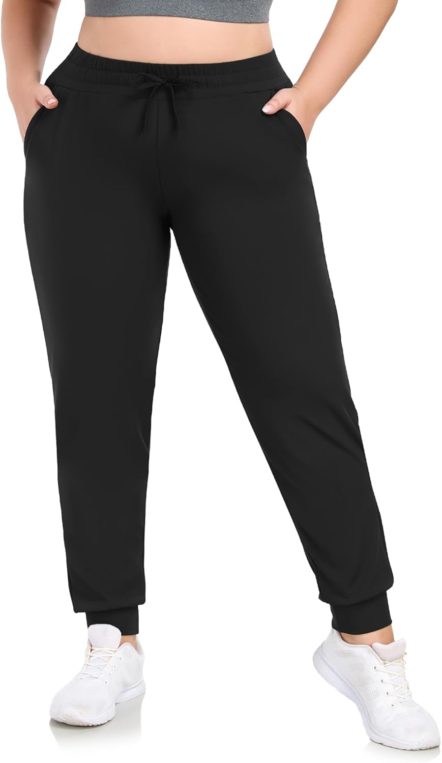 HLTPRO Plus Size Sweatpants Women – Joggers for Women with Pockets Yoga Workout Athletic Lounge Casual Pants Running